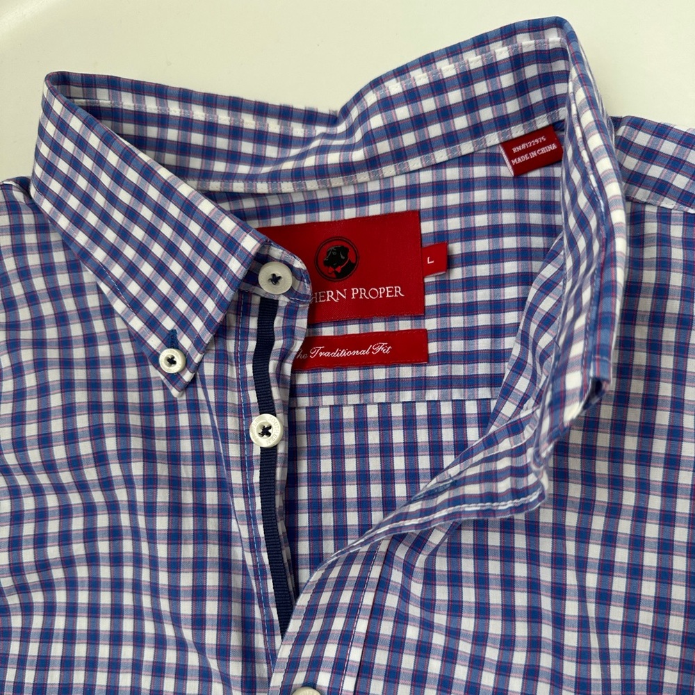 Southern Proper checked button down sz L